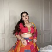 Mirrored Lemon Chiffon Lehenga Set in Multi Colour