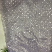 Tissue Organza fabric with polka woven all over in Lavender Colour