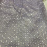 Tissue Organza fabric with polka woven all over in Lavender Colour