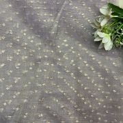 Tissue Organza fabric with polka woven all over in Lavender Colour