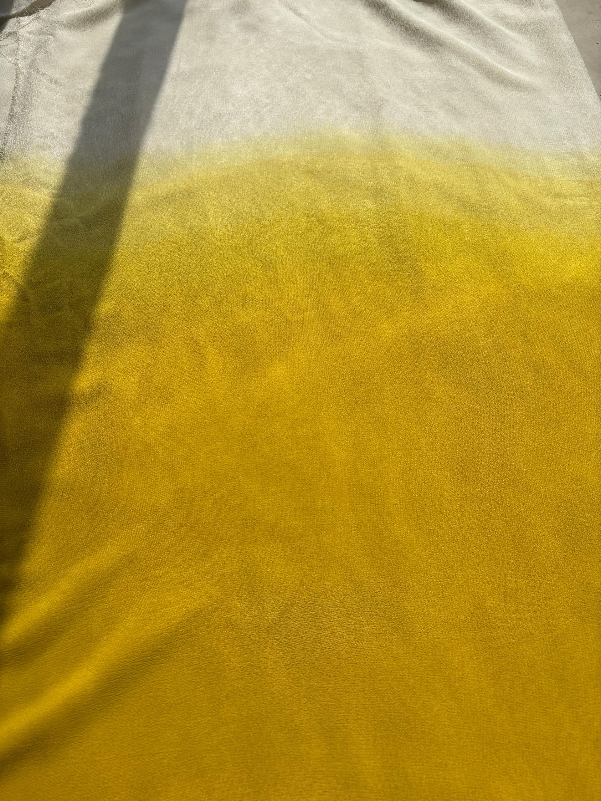 Pure geogrette Fabric with hand dyed Ombre