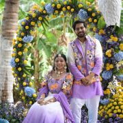 Lavender Ombre With Floral Multi Embroidered Twinning Couple Outfit