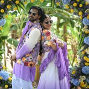 Lavender Ombre With Floral Multi Embroidered Twinning Couple Outfit
