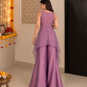 Banarasi Co-ord Set With Sheer Sleeveless Shrug