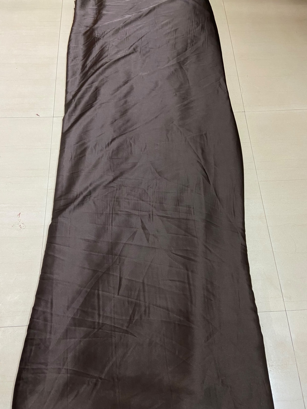 Imported Armani Satin Big Width Fabric in Chocolate Brown