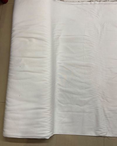 Plain Pure Cotton fabric in White Colour