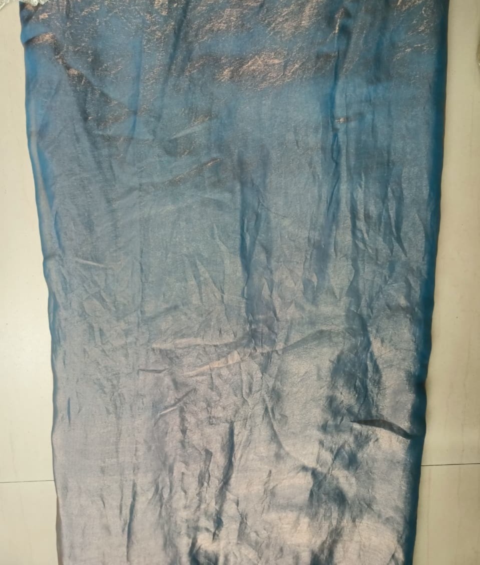 Ice blue Shimmer Satin Organza